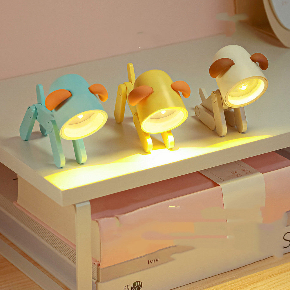 A small handmade LED night lamp with a compact, tabletop friendly design that casts a soft, warm glow.